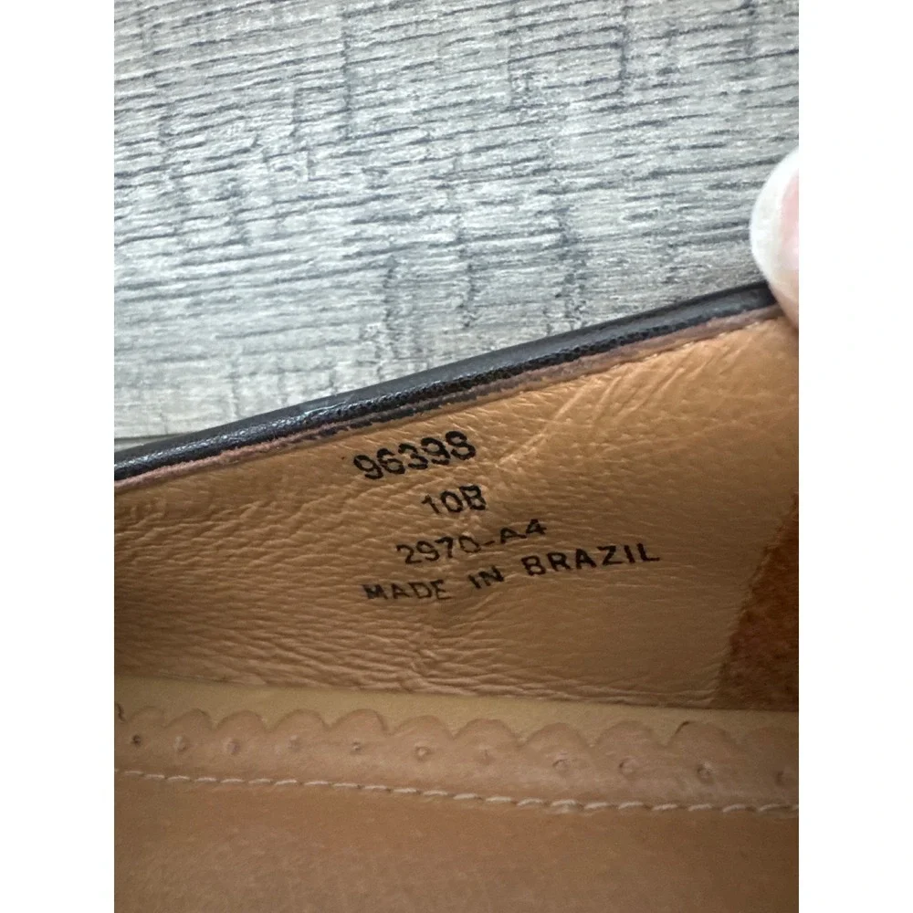 Lands End Womens Tan Suede Bow Loafers Moc Toe Flats 10B 9639S Made in Brazil